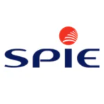 SPIE" logo in dark blue letters on a white background, featuring a red circle with white curved lines positioned above the letter "i".