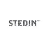 The word "STEDIN" is written in a dark, textured uppercase font, with ".NET" in smaller superscript letters, all centered on a white background. Text: STEDIN.NET